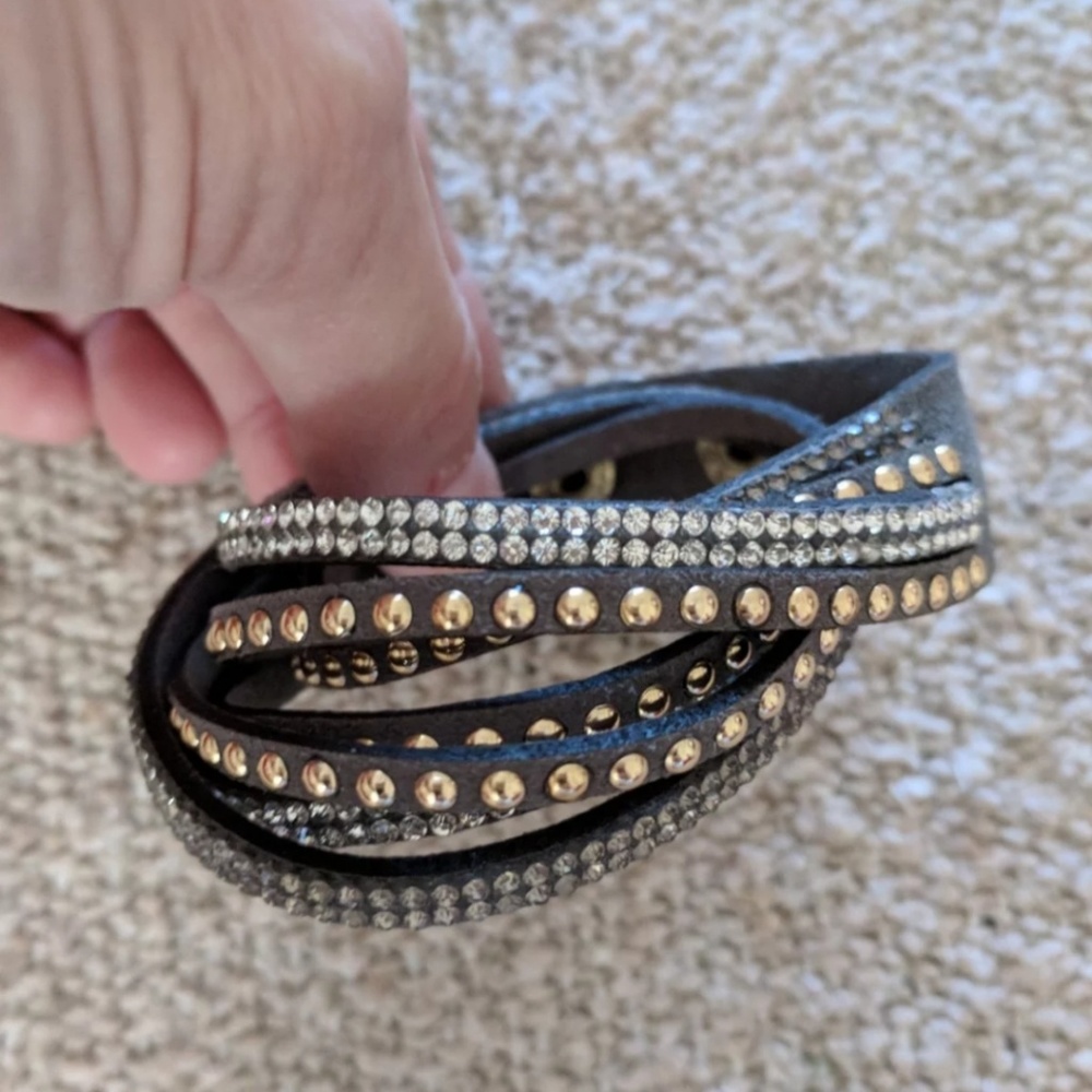 Gray Suede Wrap-around Bracelet